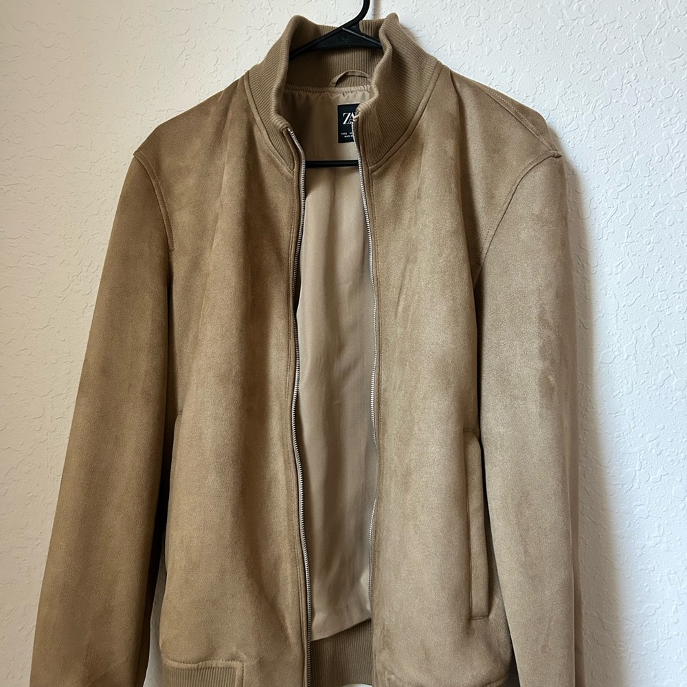 Zara Faux Suede Bomber Jacket